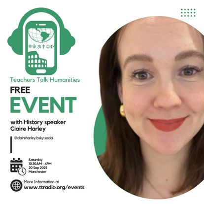 🌟 SPEAKER SPOTLIGHT
🎤 Claire Harley — “Getting Writing Right (in the Context of Low Literacy Levels)”
Part of a powerful FREE CPD line-up at Teachers Talk Humanities

🗓️ 20 Sept 2025 | Manchester

 #TTRadio #TeacherCPD #ManchesterEduEvent 
eventbrite.com/e/teachers-tal…