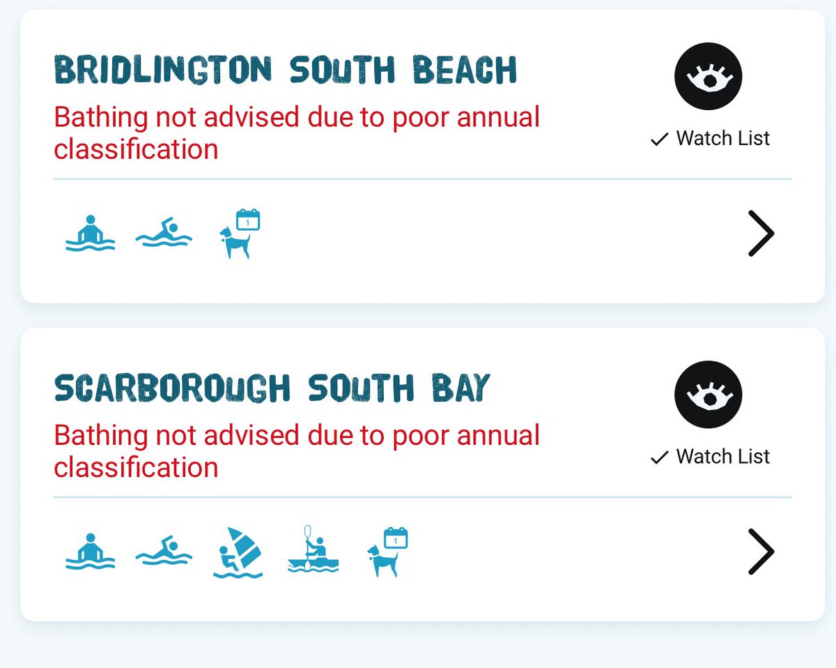 Here are the two most popular beaches in Yorkshire. I visited both on Tuesday where many families were bathing. Yet there should be notices up telling people about the health risks and the failure of Yorkshire Water to do their most basic job. <a href="/YorkshireWater/">Yorkshire Water 💧</a>