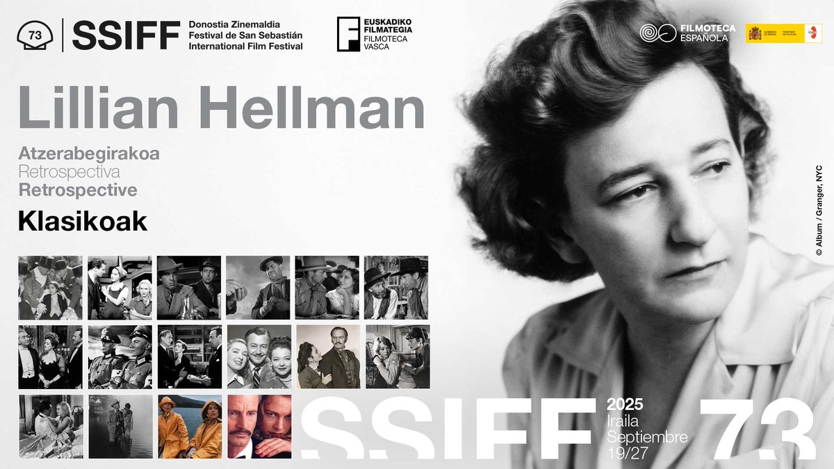 #73SSIFF 📽️ La #Retrospectiva dedicada a la guionista Lillian Hellman ofrecerá 16 títulos estrenados entre 1935 y 1999.

✍️ La autora y guionista estadounidense #LillianHellman trabajó junto a William Wyler, Arthur Penn, William Dieterle y George Roy Hill, entre otros cineastas.