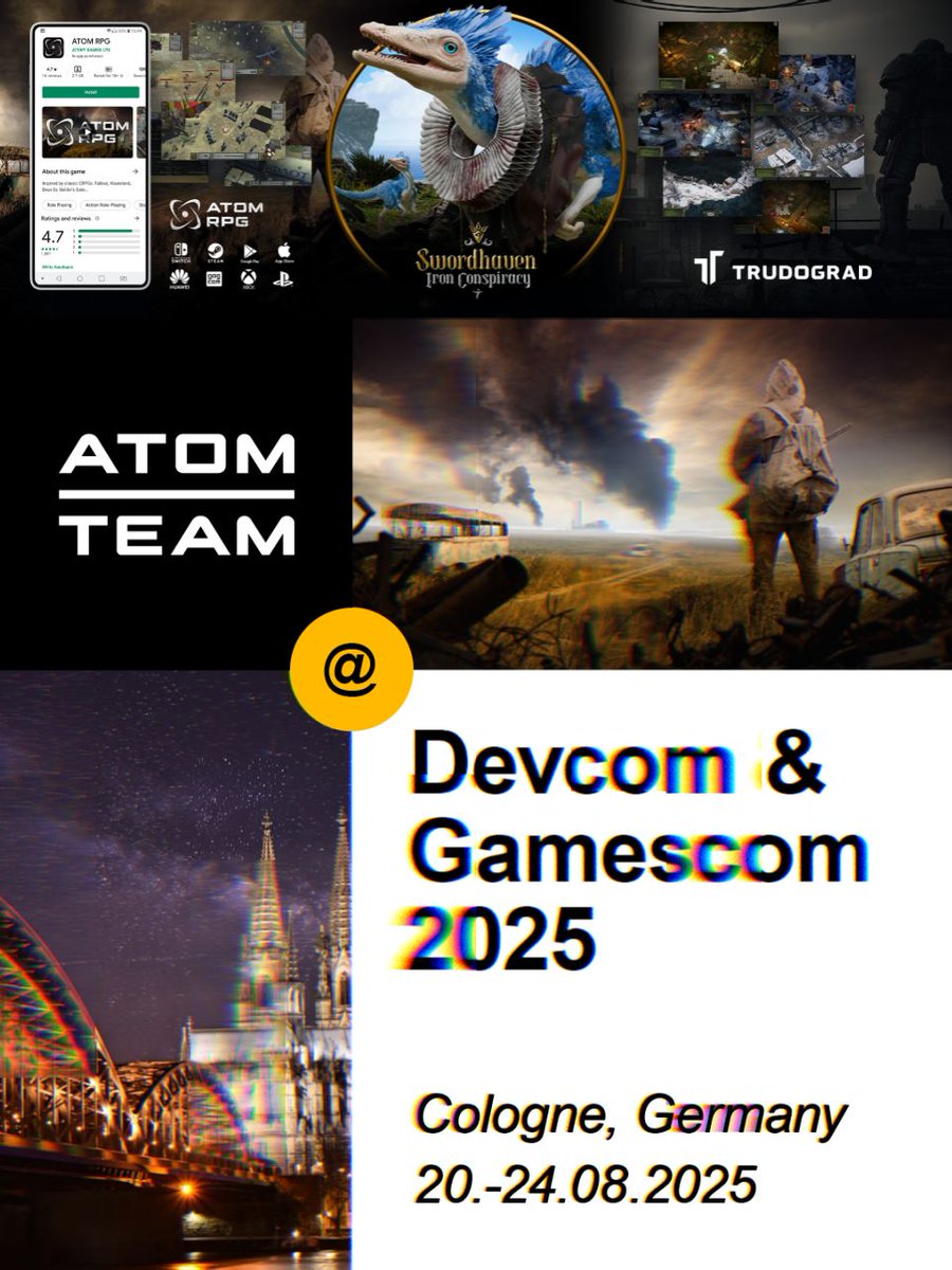 Hi folks! Excited to share that AtomTeam 🔜 Gamescom 2025!
We're bringing our latest game and looking forward to meeting other developers and players.
If you're into RPGs and game development, come say hello!
Hall 10.2 D023g