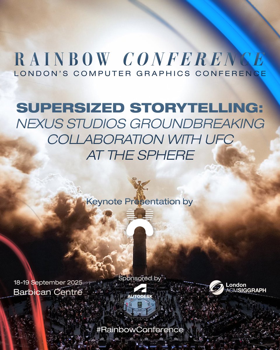 Supersized Storytelling: Nexus Studios Groundbreaking Collaboration with UFC at the Sphere.
🕠 Thursday 18th at 9.40PM - 10.40PM
london.siggraph.org/rainbow-confer…