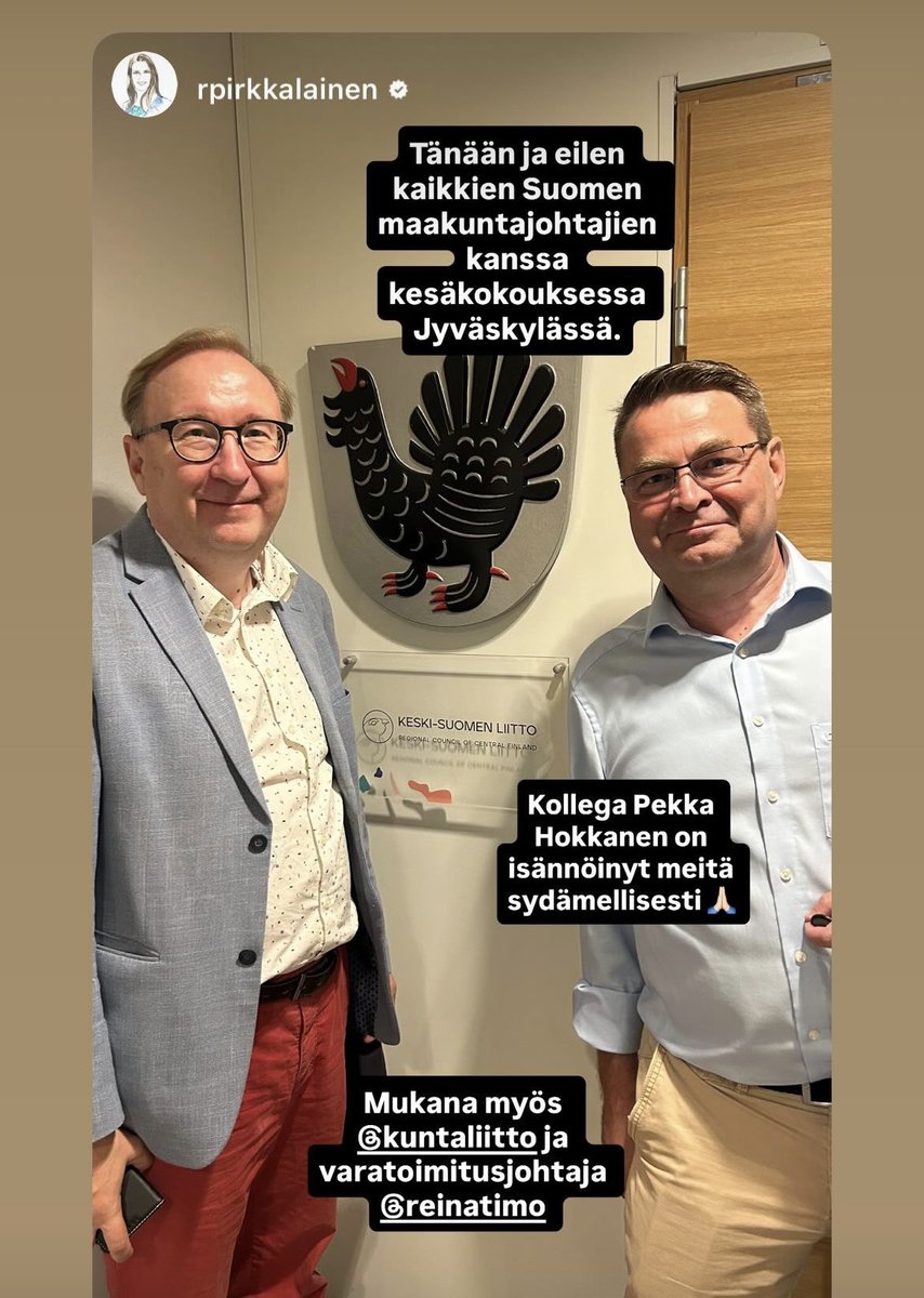 Suomen maakuntajohtajat olleet Jyväskylässä koolla pari päivää! Kuultu mm. <a href="/JKLn_kaupunki/">Jyväskylän kaupunki</a> <a href="/uniofjyvaskyla/">University of Jyväskylä</a> ja <a href="/keskisuomenliit/">Keski-Suomen liitto</a> kuulumisia sekä käyty  läpi talouden, aluekehityksen, EU-rahoituksen ja elinvoiman teemoja. <a href="/Kuntaliitto/">Kuntaliitto | Kommunförbundet</a>