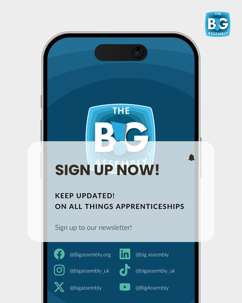 Sign up for The Big Assembly newsletter for:

🔥 Exclusive opportunities
💡 Career tips &amp; success stories
📢 Early access to our next event

Your future starts here 👇
🔗 Sign up now: loom.ly/JUIsIv8

#TheBigAssembly #Apprenticeships