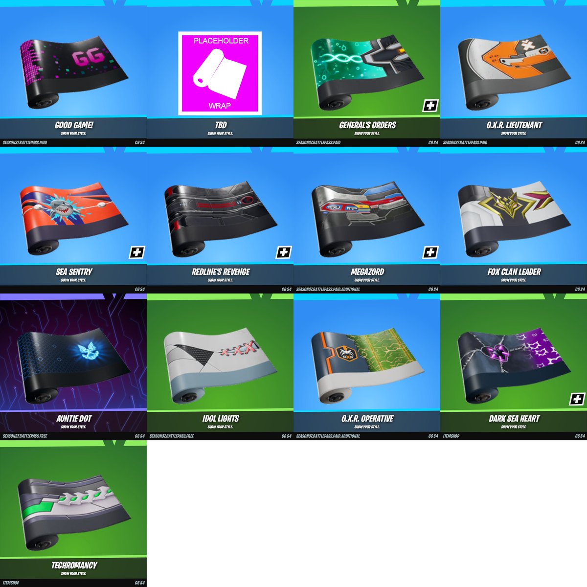 New Wraps added in Chapter 6 - Season 4:
