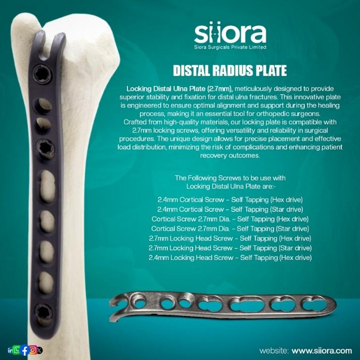 siorasurgicals's tweet image. The Distal Radius Plate by Siora Surgicals Pvt. Ltd. is crafted for effective stabilization of distal radius fractures.
siiora.com/product/lockin…
#DistalRadiusPlate #OrthopedicImplants
#FractureFixation #RadiusFracture #TitaniumImplants #Orthopedicimplants #SioraSurgicals