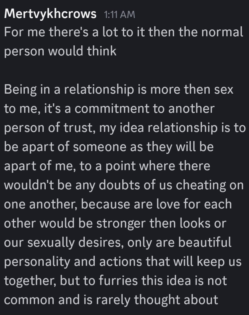 I find it sad how 99% furries won't understand what I am trying to say here, thank God my close friend does, or I would slowly turn crazy 😭🙏