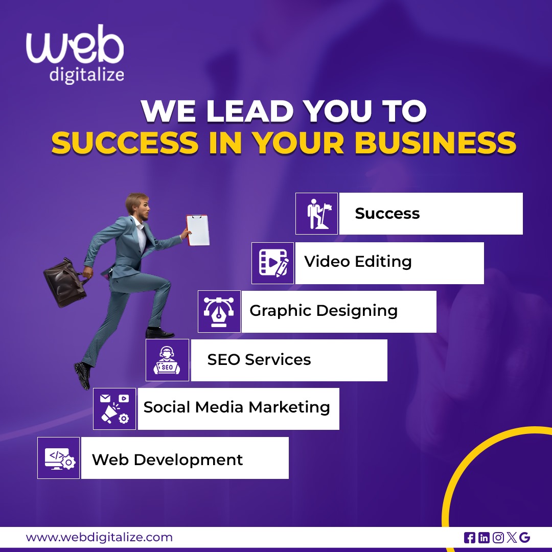WebDigitalize's tweet image. Ready to take your business to the next level? 🚀

From Web Development to Video Editing, we handle everything your brand needs to grow online. Let WebDigitalize be your step-by-step guide to success! 💼📈

👉 Let&apos;s grow together: webdigitalize.com

#webdigitalize
