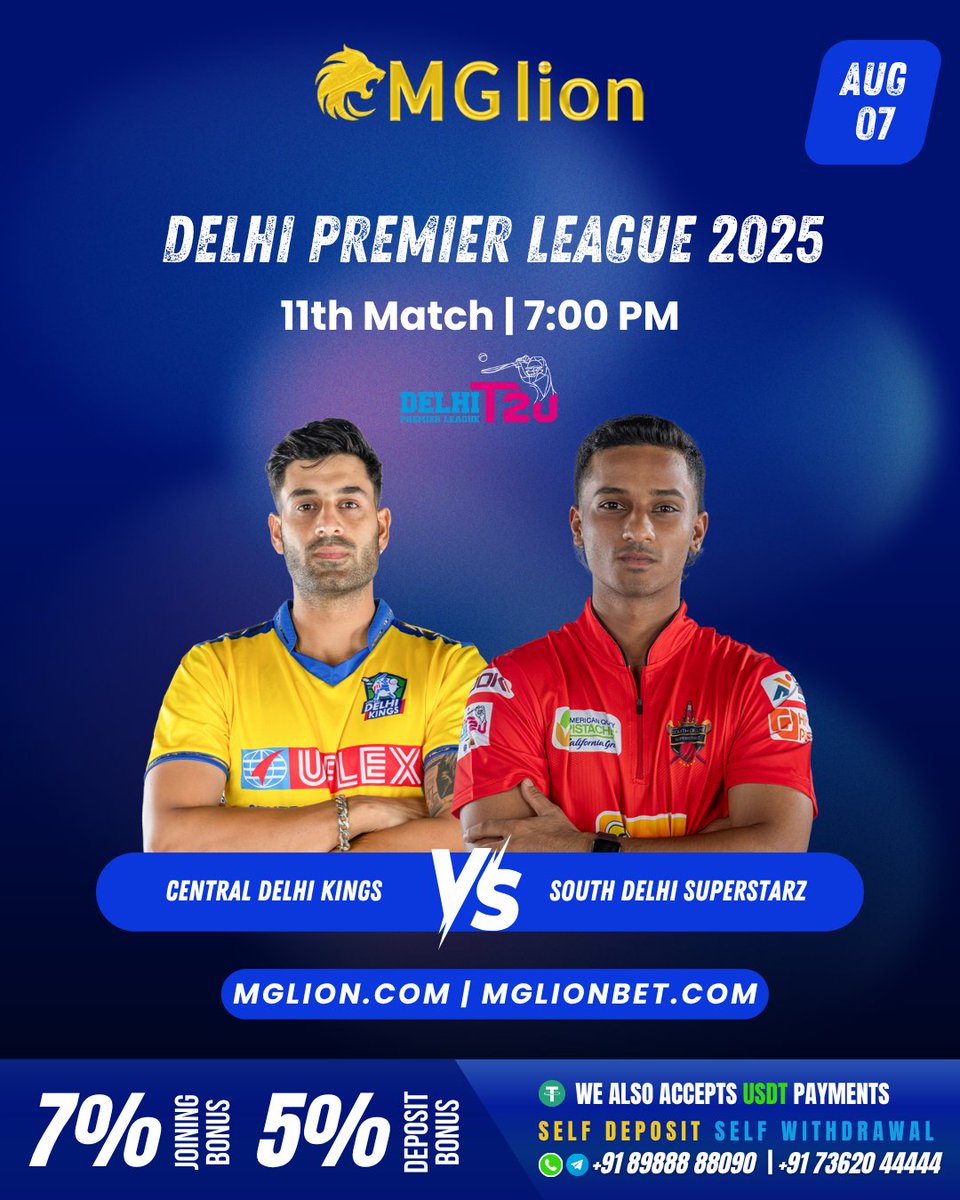 MGlion_india's tweet image. Join now in MGLION!
mglion.com
mglionbet.com

#DelhiPremierLeague #GameOnDelhi #Cricket #T20 #DPL2025 #AdaniDelhiPremierLeague #mglion #mglionindia #india #khelosherkesath