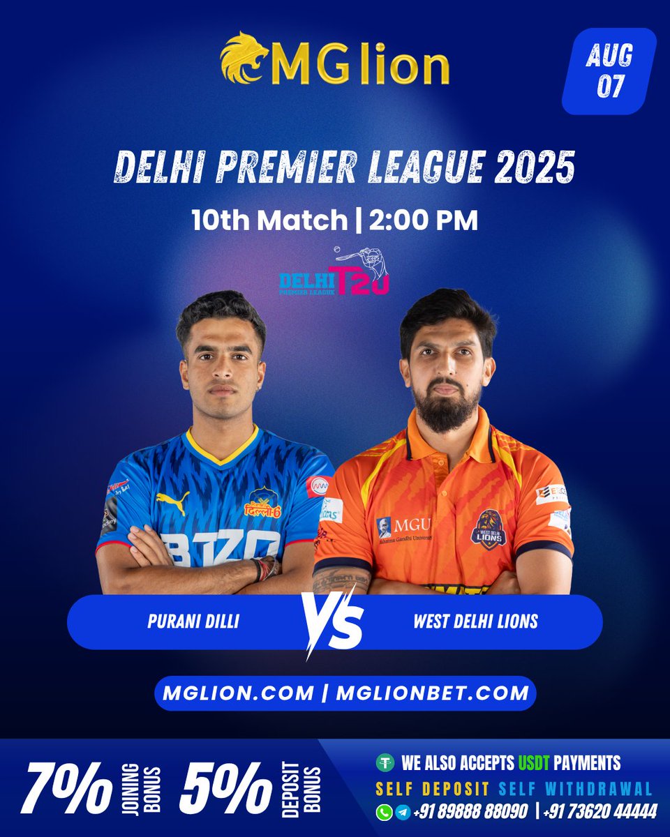 MGlion_india's tweet image. Join now in MGLION!
mglion.com
mglionbet.com

#DelhiPremierLeague #GameOnDelhi #Cricket #T20 #DPL2025 #AdaniDelhiPremierLeague #mglion #mglionindia #india #khelosherkesath
