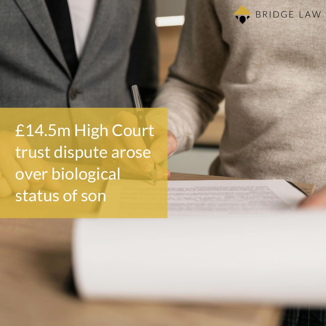 A Judge has ruled two siblings are to share a £14.5m trust fund, despite one not being the biological son of the father. More info via the link.
If you require legal advice on a Wills and Probate matter, our team can help: info@bridgelawsolicitors.co.uk

champ.ly/qRh4_uHd