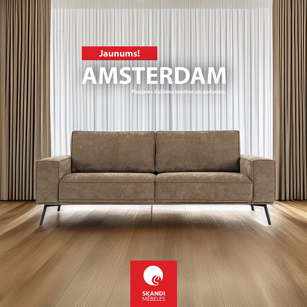 JAUNUMS! Dīvāns AMSTERDAM
Izteikts skandināvu minimālisms, patiesi ērts komforts un dažādi izmēri – Amsterdam būs piemērots gan nelielai viesistabai, gan plašai atpūtas zonai.
Vienkāršība, kas nekad neiziet no modes.

👉 Apskati kolekciju:
skandimebeles.lv/preces-meklesa…