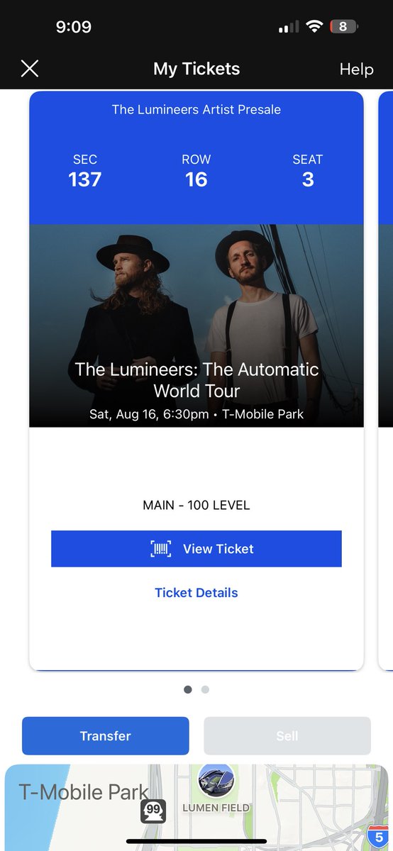 arce_edd's tweet photo. Selling two tickets for The Lumineers  Sat, Aug 16 show in  Seattle, WA. Face value price.
$135 each
Sec 137, Row 16, seats 3&amp;4. https://t.co/zIlOcjSEzy