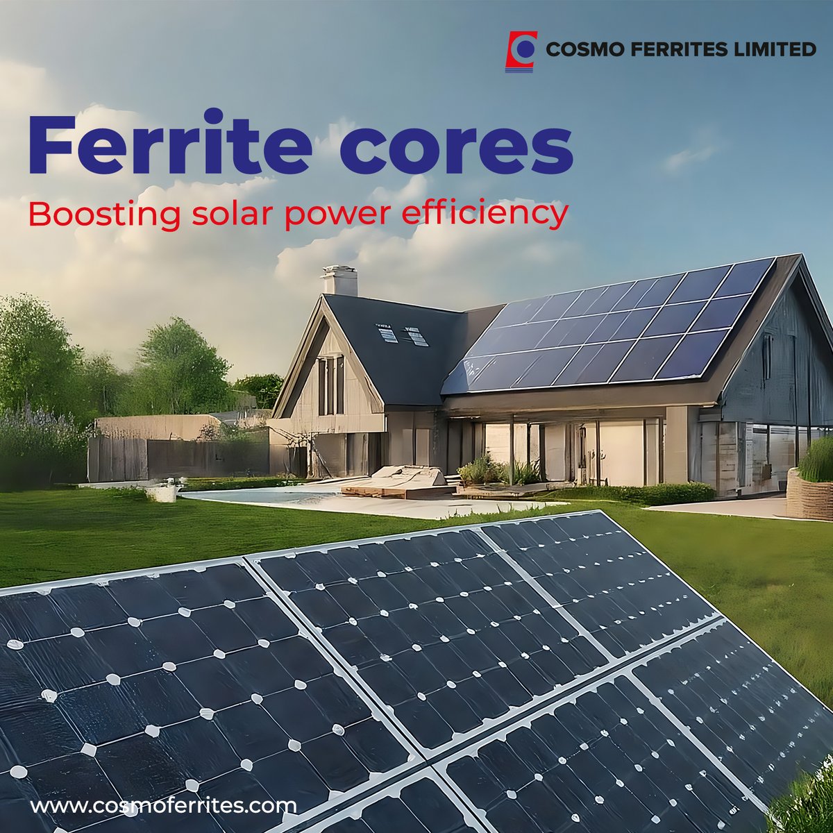 Cosmo_ferrites's tweet image. At Cosmo Ferrites, we&apos;re proud to play a pivotal role in the renewable energy revolution. Our advanced soft ferrite components are helping drive higher efficiency and reliability in solar inverters—a core element in converting solar energy into usable power.

#CosmoFerrites