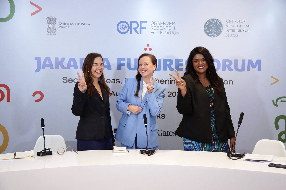 Dr Zsuzsa Anna Ferenczy | 馮儒莎 (@zsuzsettte) on Twitter photo What will it take and who will lead? ⚡️
Discussing de-risking, critical minerals & sustainable resource management with <a href="/Lisa_Singh/">Lisa Singh</a> and <a href="/lavanya_mani/">Lāvaṇyā 🌼</a> — serious stuff, but keeping it light & sharp, one of the many highlights of Jakarta Futures Forum.
<a href="/orfonline/">ORF</a> <a href="/CSISIndonesia/">CSIS Indonesia</a> What will it take and who will lead? ⚡️
Discussing de-risking, critical minerals & sustainable resource management with <a href="/Lisa_Singh/">Lisa Singh</a> and <a href="/lavanya_mani/">Lāvaṇyā 🌼</a> — serious stuff, but keeping it light & sharp, one of the many highlights of Jakarta Futures Forum.
<a href="/orfonline/">ORF</a> <a href="/CSISIndonesia/">CSIS Indonesia</a>