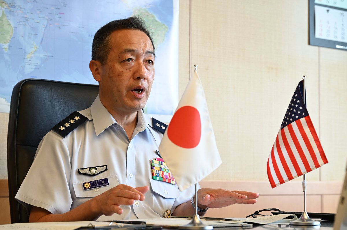 On August 6th, #CJJS Gen UCHIKURA Hiroaki had a Video Teleconference with U.S. Chairman of the Joint Chiefs of Staff Gen J. Dan Caine. This is their first bilateral meeting.🇯🇵🤝🏻🇺🇸
