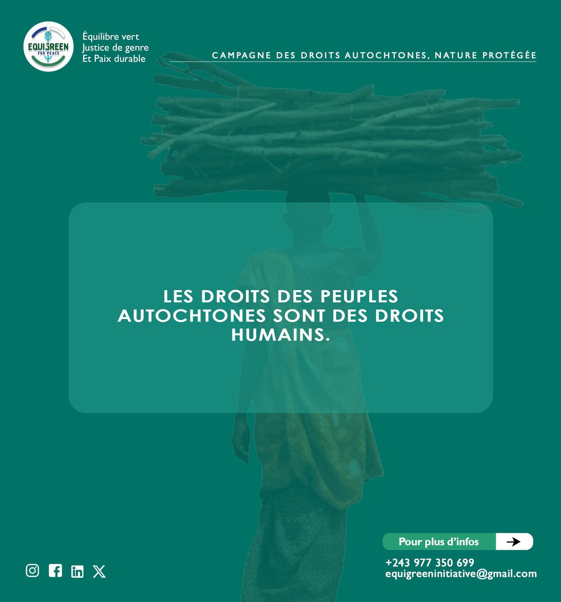 Trop souvent marginalisés, les autochtones doivent être protégés contre les violences, les déplacements forcés et l’effacement culturel.
Nous sommes appelés à respecter leurs droits!

#JIAutochtones25
#DroitsAutochtones
#ConservationInclusive