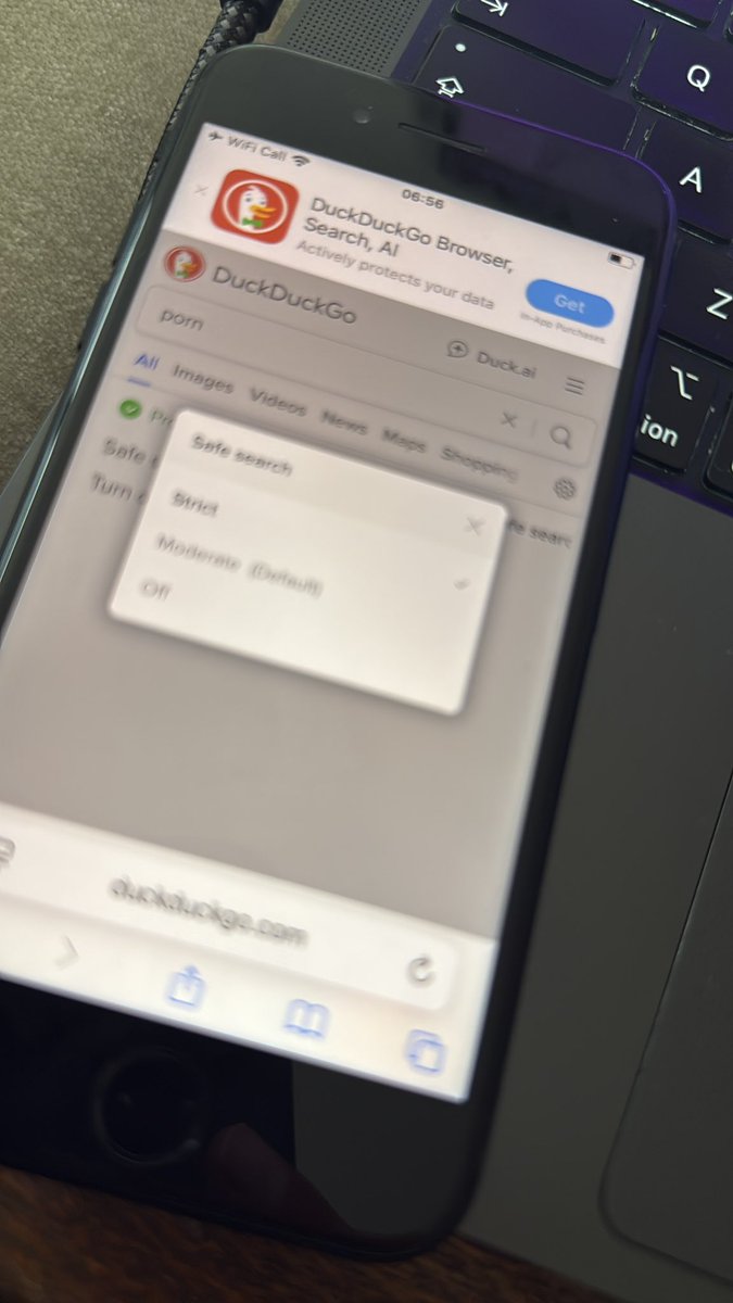 Ok so <a href="/DuckDuckGo/">DuckDuckGo</a> for kids looks terrible……. On an android! The Tarquin Shield One point zero is a real thing!! <a href="/uidzero/">uid0</a> 

On the iPhone I can’t disable safe search! On the android (kids account) I can disable it! #BountyPlease #OnlineSafety