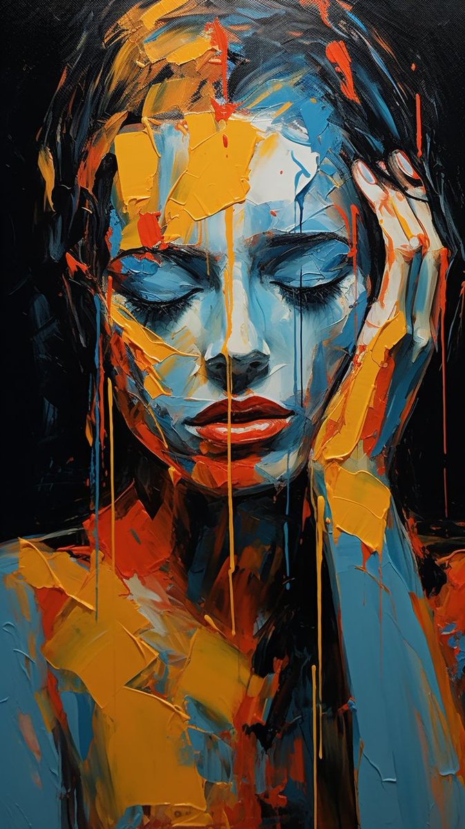 Eyes35422's tweet photo. Don't quote me but, I beleive she is thinking.....
#thinkinginreverse #artwork #mosaicgala #drippy #BeautifulStrangers #Mindset #painting https://t.co/PeU4bRv0B8