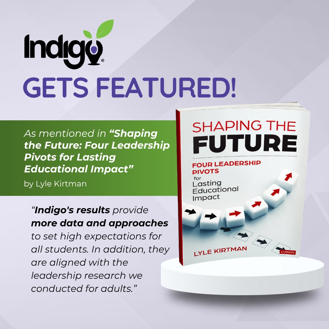 📘 Indigo is featured in Shaping the Future!
Our student data is highlighted as a tool for setting high expectations &amp; unlocking student potential.
Proud to support purpose-driven education! 💜
Grab your copy: a.co/d/73jwB0m
#ShapingTheFuture #IndigoEdCo