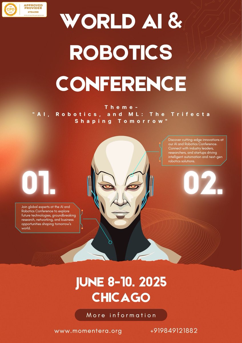 Momenteraevents's tweet image. 🤖 From Code to Creation — Join the AI & #Robotics Conference in 2026!
Whether you're creating algorithms, training models, or building autonomous systems — your ideas belong on the global stage at the World #AI & #RoboticsConference 2026.
🔗Link :
momentera.org/conferences/AI…