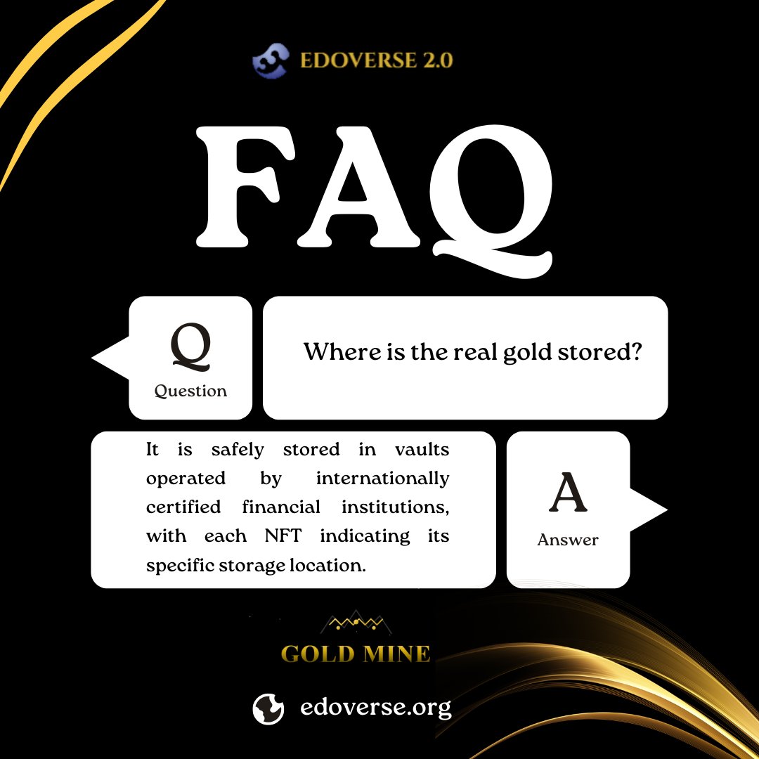 📦 Physical gold. Real vaults. Certified institutions.
Your NFT isn’t just digital—it’s backed by the real deal.

Get the facts in today’s FAQ!

👉 edoverse.org/goldmine.html

#metaverse #metaversenft #polygon #goldmine #rwa #gamefi #crypto #edoera #edoerajapan #web3 #nft