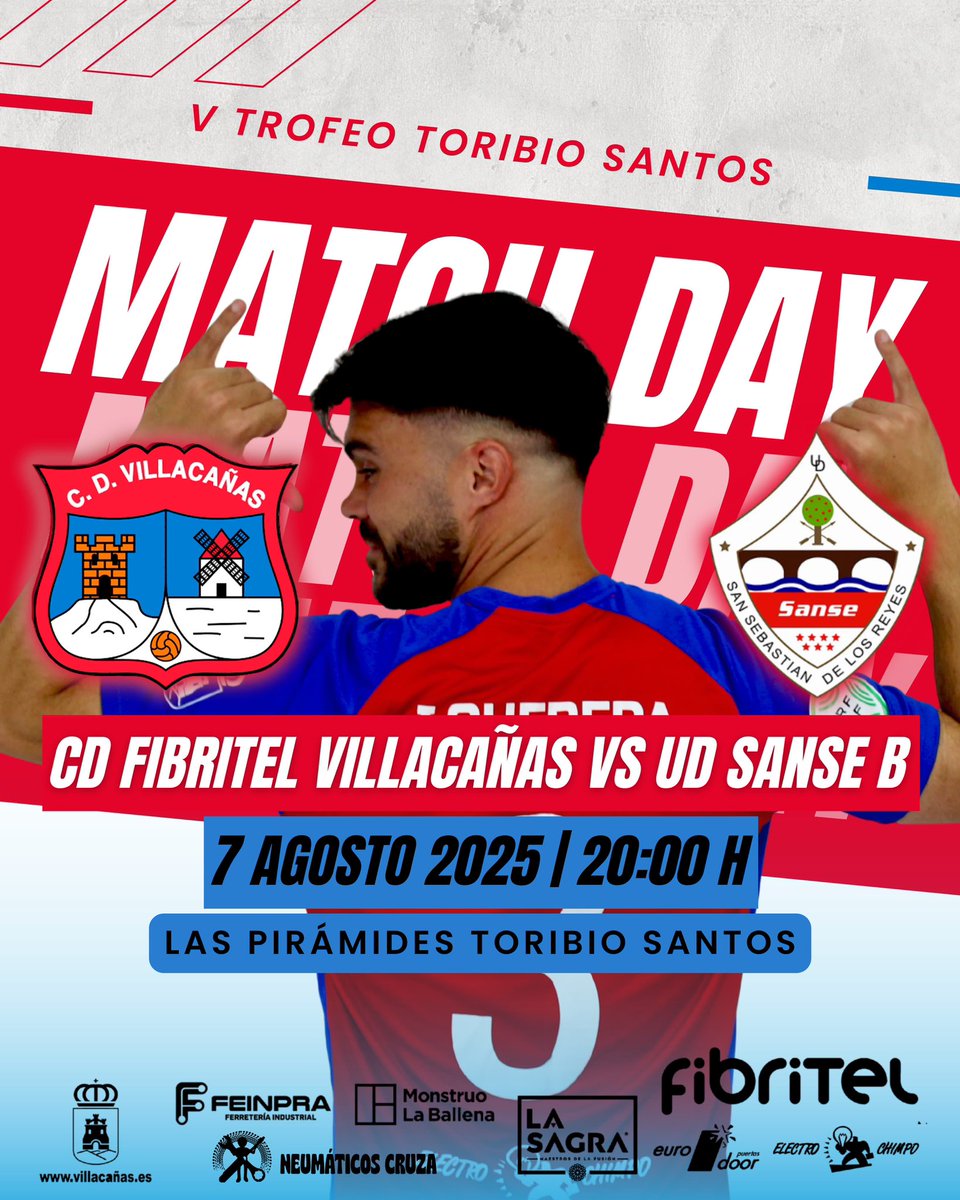🎯 MATCHDAY – V TROFEO TORIBIO SANTOS ⚽️🏆

Hoy jugamos en casa.
Antes del partido, presentaremos oficialmente a nuestra plantilla y cuerpo técnico para esta temporada.

📍 Las Pirámides Toribio Santos
🆚 U.D. Sanse ‘B’
🕗 20:00 h – Presentación
🕣 20:30 h – Partido