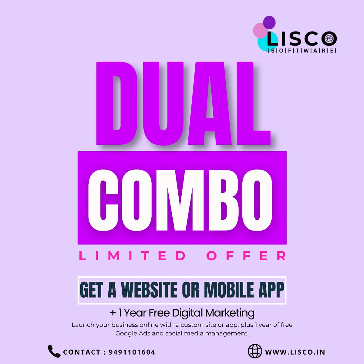 software73885's tweet image. 🚀 &quot;Get a stunning Website or Mobile App + 1 Year FREE Digital Marketing — a power-packed combo to launch your business online!&quot;

#ComboOffer#WebsiteAndApp#FreeDigitalMarketing #BusinessBoost#LaunchOnline#DigitalGrowth #WebDesignOffer#MobileAppCombo#OnlineSuccess