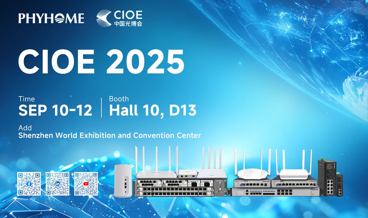 PHYHOME1's tweet photo. The 26th China International Optoelectronic Exposition (#CIOE 2025), will be held in Shenzhen World Exhibition and Convention Center. 
#PHYHOME sincerely invites you to visit our booth (10D13) from September 10th to 12th. https://t.co/hXElis0Drk