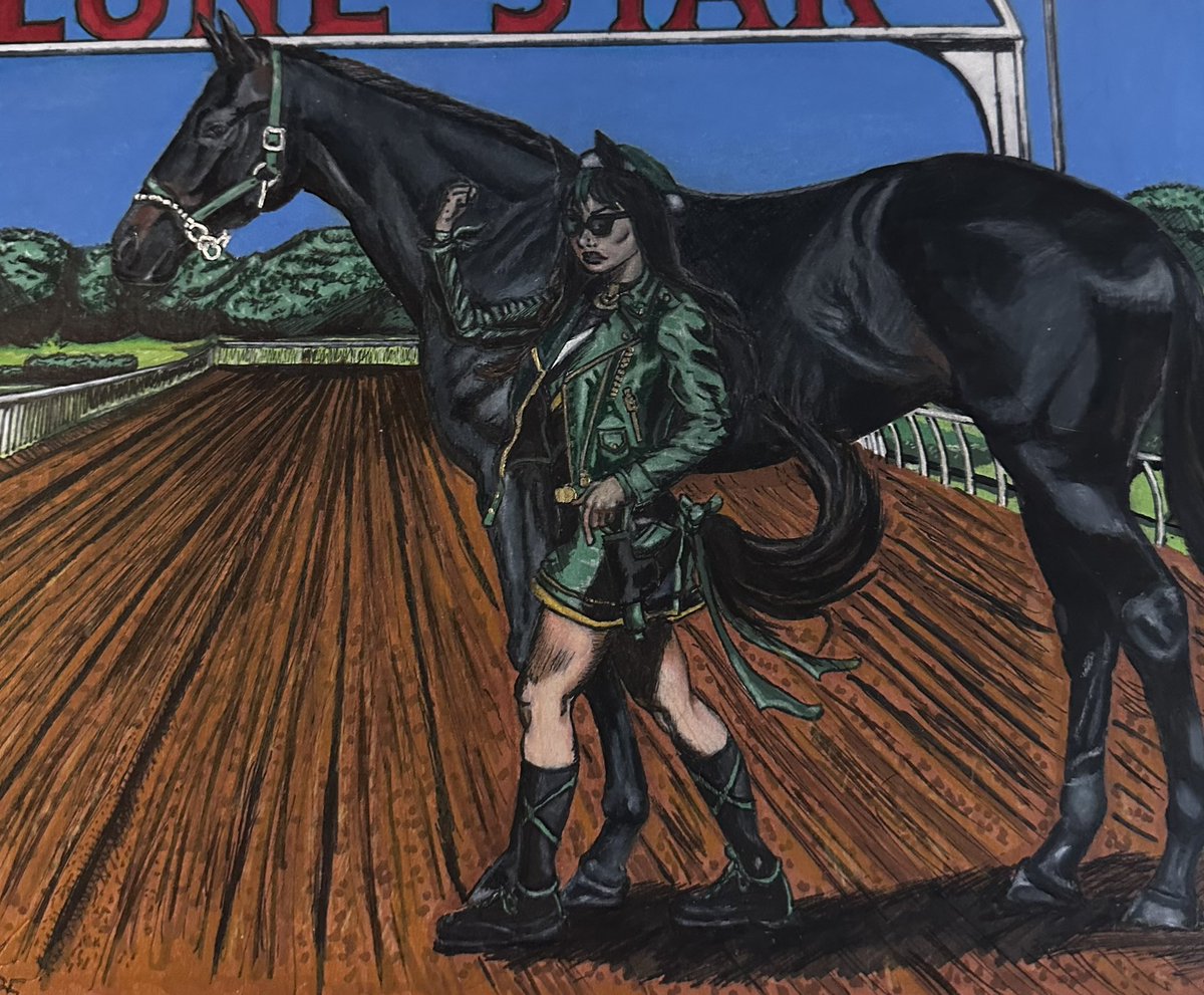 #umamusumeprettyderby 
#umamusume 
#horseracing
#horses 
#umamusumefanart 
#TheTown

This piece was a challenge. But it’s done. I am of the opinion there is a much better Uma version of the Town out there. Way cuter. But this is my contribution to Umamusme, but really… I usually