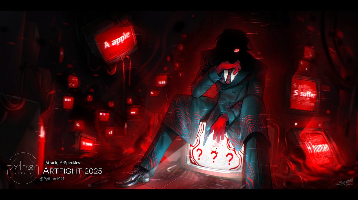 I'll slowly post all the attacks and revenge that I made in Artfight 2025
1 attack per day!

[Attack]
Damien - <a href="/JERRYZNUM1/">DAMIEN!!!! | JERRYS #1 FAN</a> 
Izjum - OrangeSavannah
Martyel - <a href="/sop402/">søp</a>   
? ? ? - <a href="/mr_speckles/">Mr. Speckles</a>  

#artfight2025 #artfight #af2025 #artfightteamfossils