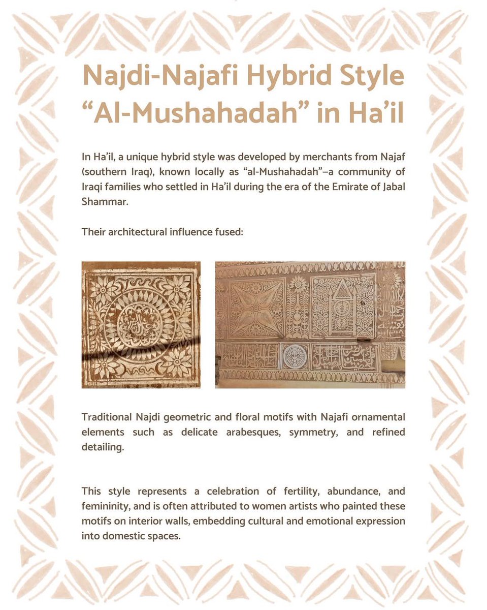 Traditional Najdi interior motifs, featuring geometric, floral, and symbolic patterns unique to central Arabia.
