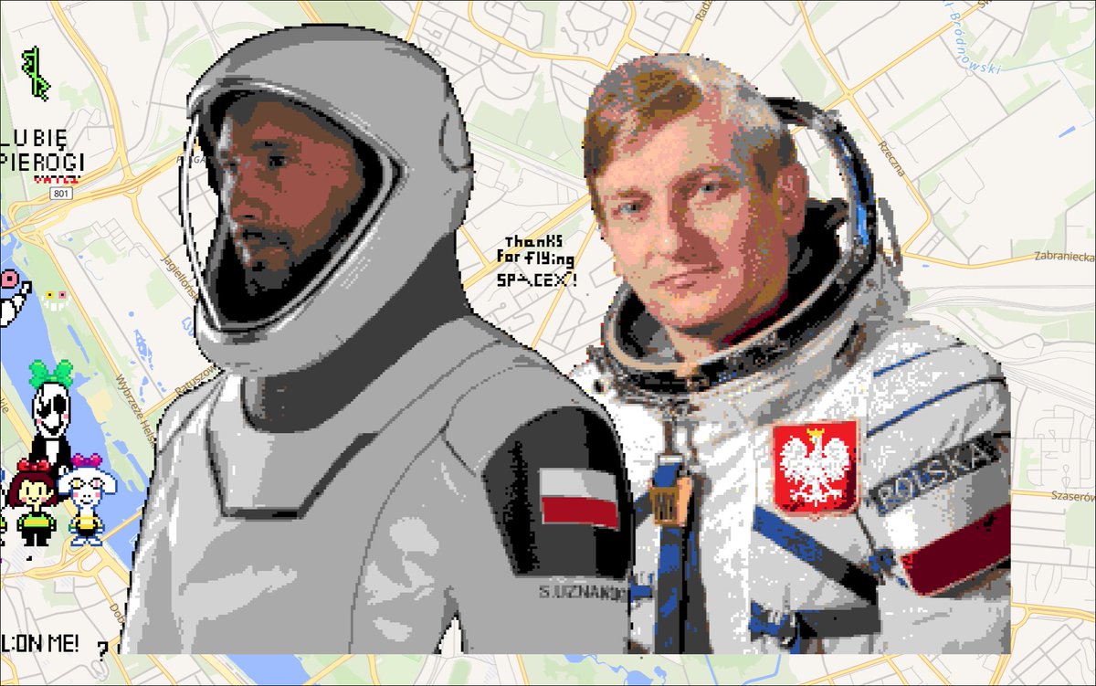 Pan Rakietomania (@rakietomania) on Twitter photo Pixel art <a href="/astro_slawosz/">Sławosz Uznański-Wiśniewski</a> i Mirosława Hermaszewskiego na Wplace, narysowany w kilka dni przez Discorda Rakietomanii 🚀 Pixel art <a href="/astro_slawosz/">Sławosz Uznański-Wiśniewski</a> i Mirosława Hermaszewskiego na Wplace, narysowany w kilka dni przez Discorda Rakietomanii 🚀