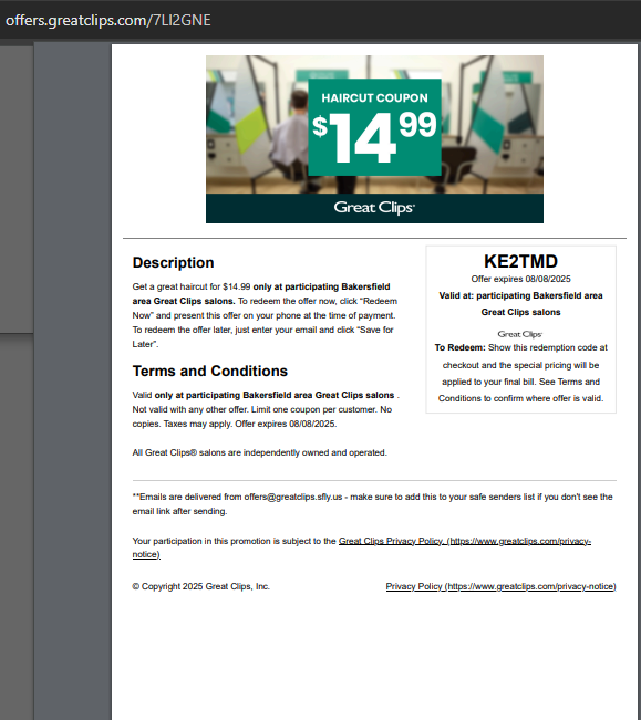 2025Promocode's tweet image. Best Offers For Great Clips Haircut Coupons August 2025. Deals Start From $5 Off And Ends On $14.99 Off. Best Deals Ever.
promorecharge.com/coupon/8-99-gr…
offers.greatclips.com/nInFluW