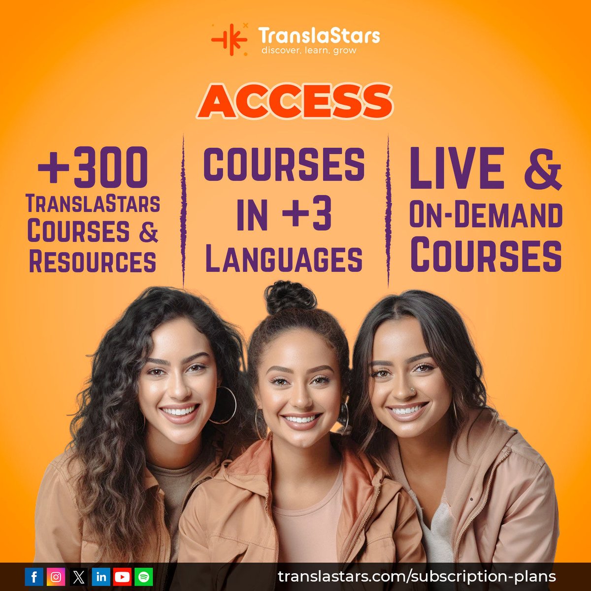 Everything you need to #succeed as a language pro in one subscription.

📚 300+ courses, webinars &amp; workshops
🎓 Learn from real pros
🌱 New content monthly

Plans: 💫 Monthly | 💰 Yearly | 🔒 Forever

Start now 👉 translastars.com/subscription-p…