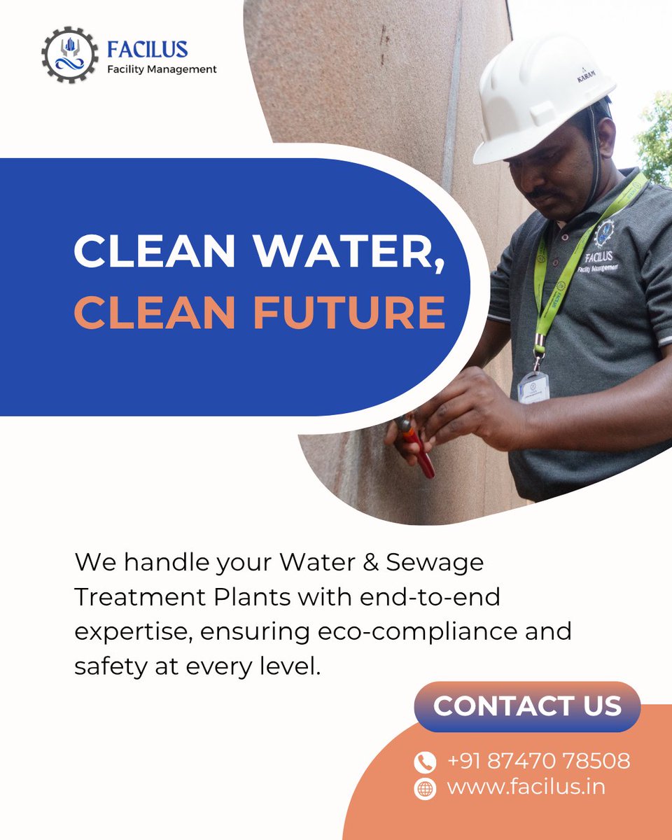 facilusfms's tweet image. 💧 Clean Water, Clean Future We handle your Water &amp;amp; Sewage Treatment Plants with end-to-end expertise, ensuring eco-compliance and safety at every level.

.
#Facilus #WTPManagement #STPManagement #CleanWaterSolutions #EcoFacility #WaterCare
