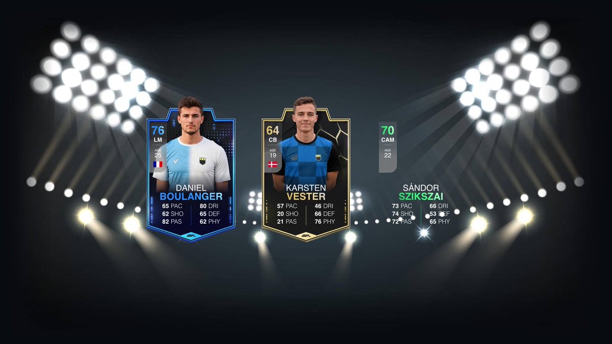 vog0n_flow's tweet image. Look what I got into my @playMFL pack!! 🔥

D. Boulanger - LM - 76 🟢
S. Szikszai - CAM - 70 🔵
K. Vester - CB - 64 🟡

What do you think? 
#MFLPackOpening