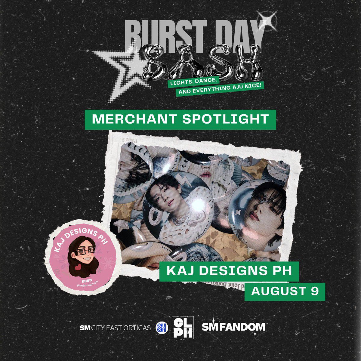 CaratLandPH's tweet photo. Ready for part two of our Burst Day Bash Merchant Spotlight! 🥳

If you love cute button pins, key rings, and stickers, you're in luck! Kaj Designs PH and Art of Wang will be there on August 9th to satisfy your cravings.

Come show your support! 

#BurstDayBash https://t.co/8GExAffQ0e