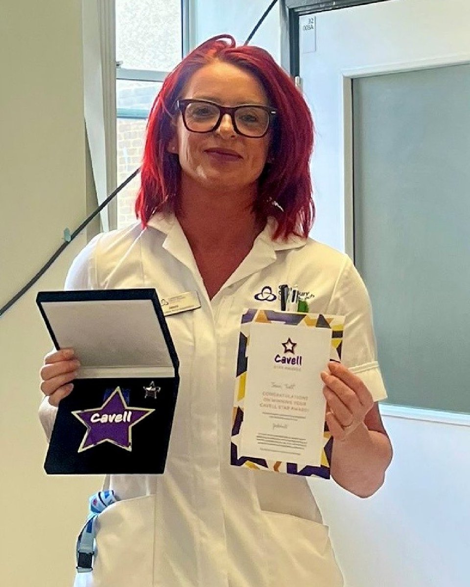 EKHUFT's tweet photo. Many congratulation to William Harvey Hospital's on-call trauma &amp; orthopaedics associate practitioner Jenni Trett, who has received a Cavell Star award.  
@CavellTrust supports UK nurses, midwives and nursing associates, and the awards recognise exceptional care. https://t.co/qGl9IoUjb6