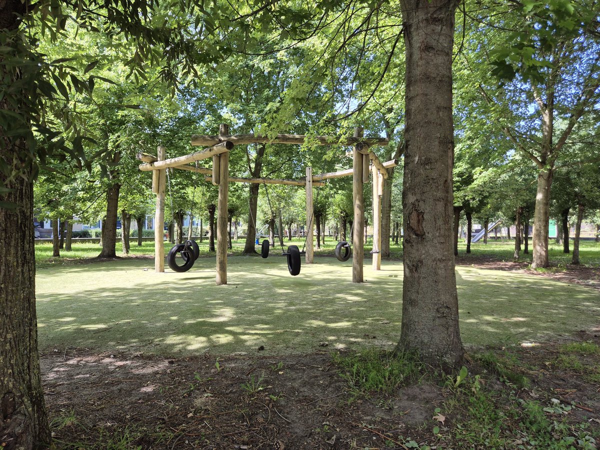 Zo kunnen spelen🤸🏽‍♀️ tussen de bomen🤩 in de stad...in de nieuwe stadswijk in #Leiden kan het!