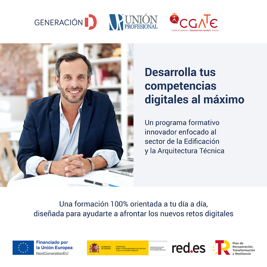 👷‍♀️ ¿Eres arquitecto/a técnico/a colegiado?
Participa en una formación exclusiva diseñada para ti:
Competencias Digitales aplicadas a la Edificación y la Arquitectura Técnica
🌐La inscripción se abrirá próximamente.
Infórmate en acortar.link/quOENs
#ArquitecturaTécnica