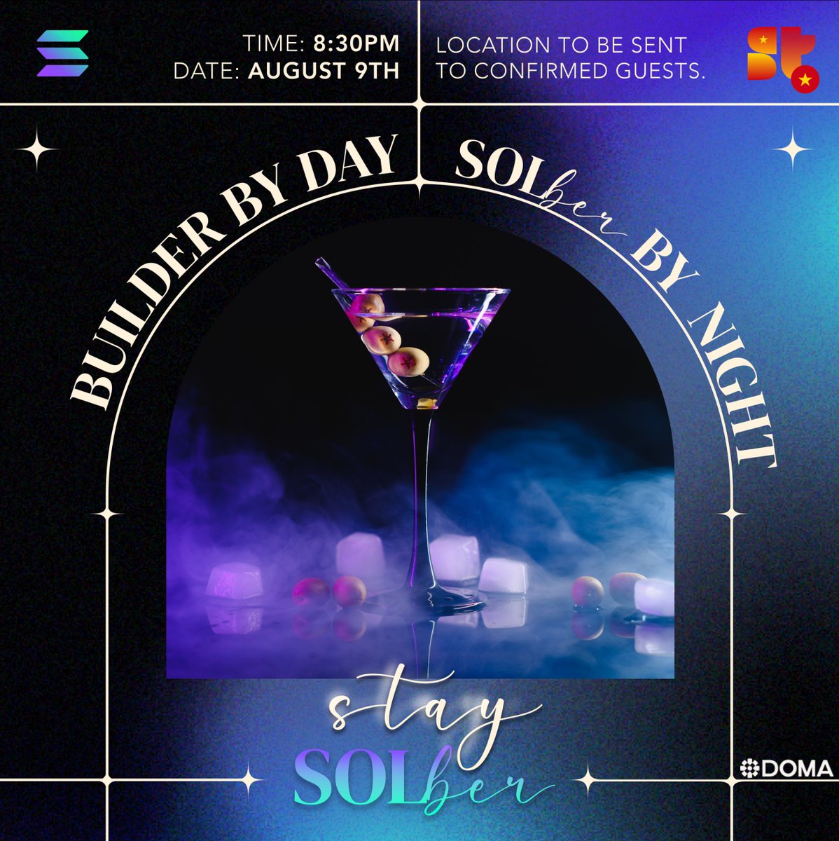 Superteam Vietnam (@superteamvn) on Twitter photo Stay SOLber
“Builder by day, barely SOLber by night.”
Join us on Saturday, August 9th, as we close the first day of Convictions with an epic gathering hosted by Solana with Superteam Vietnam and support from <a href="/domaprotocol/">Doma Protocol</a>
📍 Details:
- Check-in: 8:30 PM
- Location: Shared Stay SOLber
“Builder by day, barely SOLber by night.”
Join us on Saturday, August 9th, as we close the first day of Convictions with an epic gathering hosted by Solana with Superteam Vietnam and support from <a href="/domaprotocol/">Doma Protocol</a>
📍 Details:
- Check-in: 8:30 PM
- Location: Shared