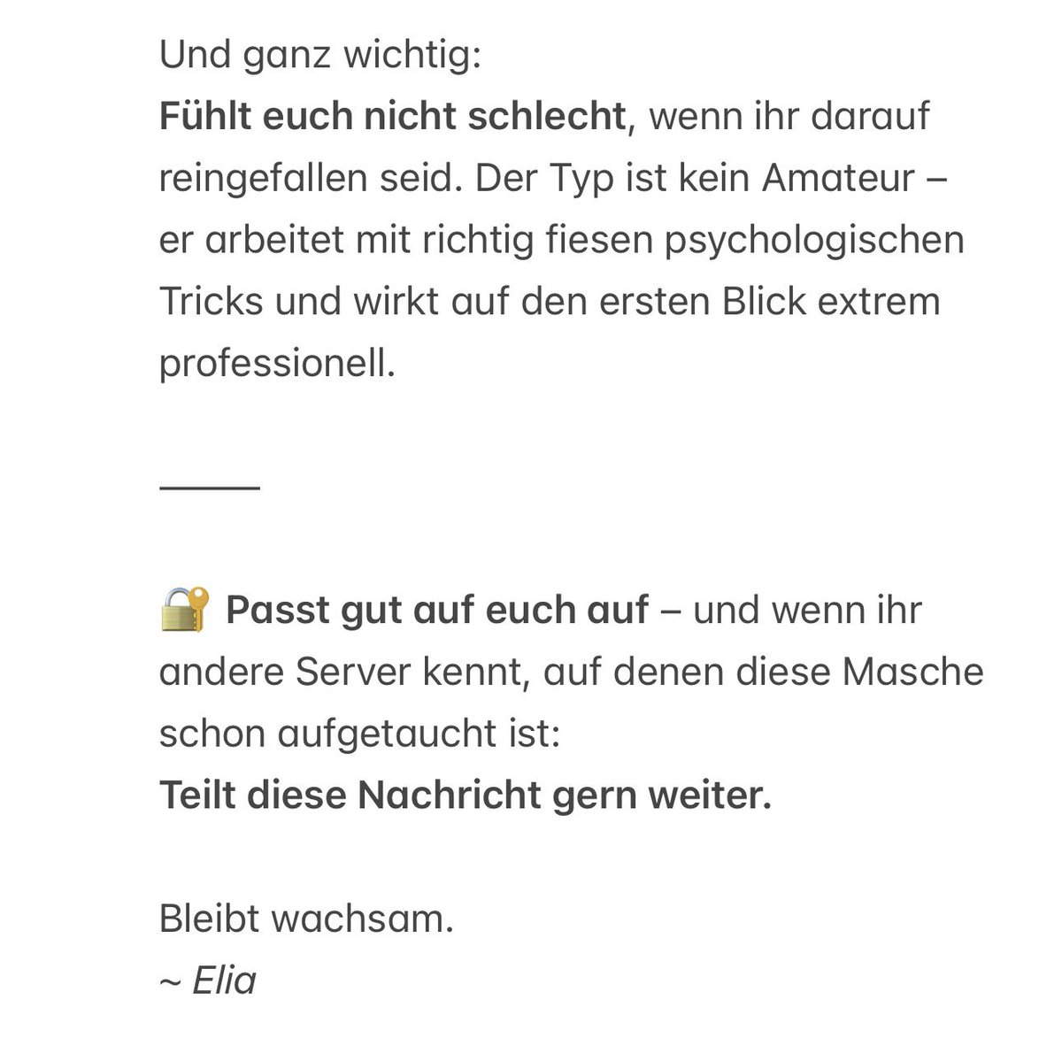 🇩🇪 ELiA (@dereltrx) on Twitter photo ‼️ ACHTUNG ‼️
Aktuell geht ein Betrüger in Discord umher um euch zu erpressen.
Mehr dazu 👇 ‼️ ACHTUNG ‼️
Aktuell geht ein Betrüger in Discord umher um euch zu erpressen.
Mehr dazu 👇