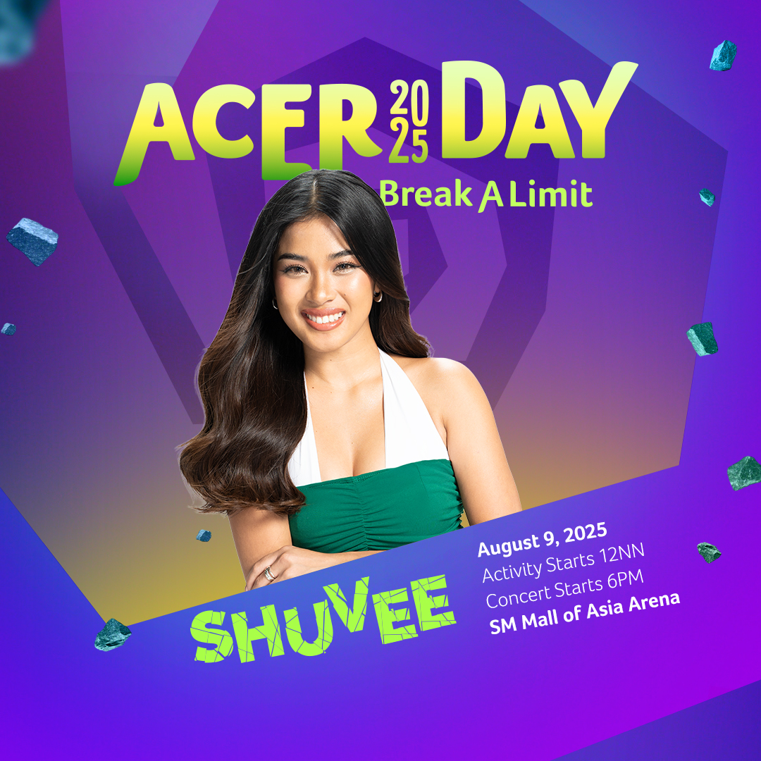 Acer Philippines (@acerphils) on Twitter photo <a href="/shoobeeeeeeeeee/">Shuvee Etrata</a> never holds back from serving looks and slaying performances! And she’s ready to break limits at the #AcerDay2025 concert! 💅
Watch her perform live with her Pamilya De Guzman crew on August 9, at the SM Mall of Asia Arena! ✨ <a href="/shoobeeeeeeeeee/">Shuvee Etrata</a> never holds back from serving looks and slaying performances! And she’s ready to break limits at the #AcerDay2025 concert! 💅
Watch her perform live with her Pamilya De Guzman crew on August 9, at the SM Mall of Asia Arena! ✨