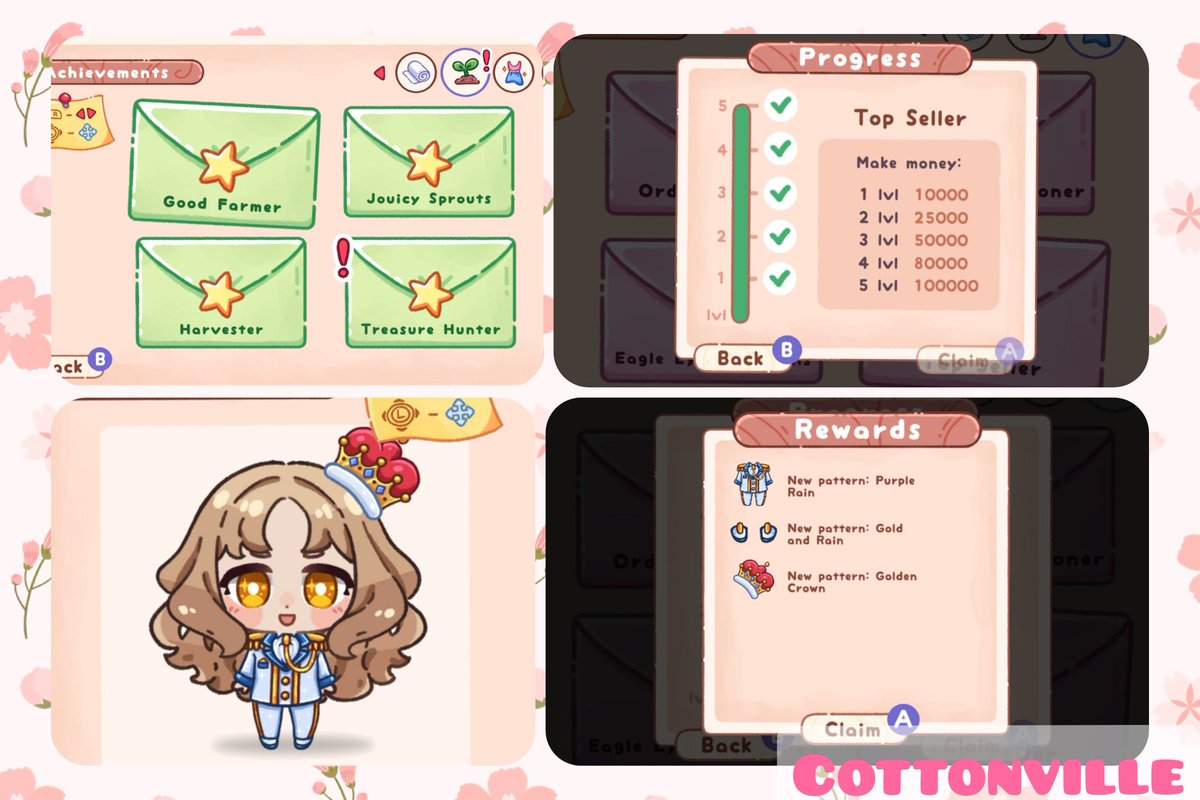 #Cottonville
売り上げのアチーブメントをクリアしたら豪華な衣装のパターンもらえました🫅
お姫様の衣装も欲しいなぁ💕
この感じで、まだパターン増えるのかな…
#NintendoSwitch