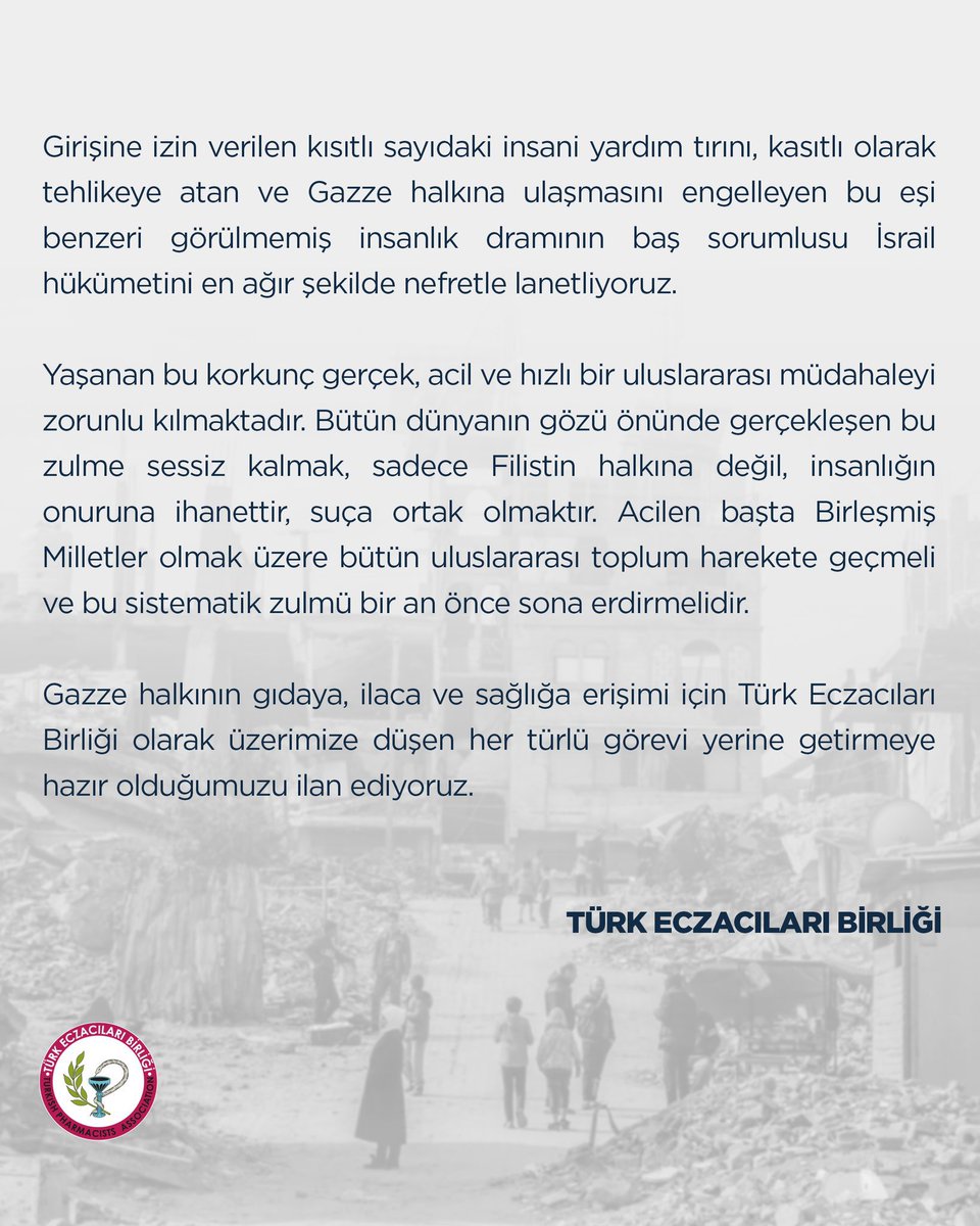 GAZZE’DEKİ ZULME SESSİZ KALMAK İNSANLIK ONURUNA İHANETTİR

İsrail’in soykırım uyguladığı Gazze’deki insanlık dramı benzeri görülmemiş bir boyuta ulaştı. Uluslararası kuruluşların “şu anda en kötü açlık senaryosunun yaşandığını” duyurduğu Gazze’dehalk, en ağır savaşlarda bile