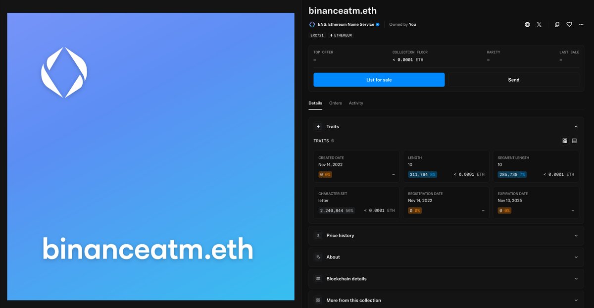 🚀 BINANCEATM.ETH 🌟
– the future of crypto ATMs! ✨

🌐 Why just Bitcoin?
🌍   BinanceATM.eth offers it ALL! 💰

🎉 Now for sale 🌈   – secure it now! 🔒

#Crypto #Binance