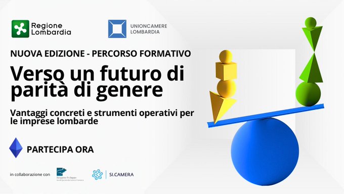 #certificazione della #paritàdigenere: aperta la seconda edizione dell’Avviso pubblico regionale e a partire da ottobre quattro nuove edizioni del percorso formativo di
<a href="/RegLombardia/">Regione Lombardia</a> e #UnioncamereLombardia,  in collaborazione con #SiCamera e <a href="/BSviluppo/">Bergamo Sviluppo</a> unioncamere.gov.it/sistema-camera…