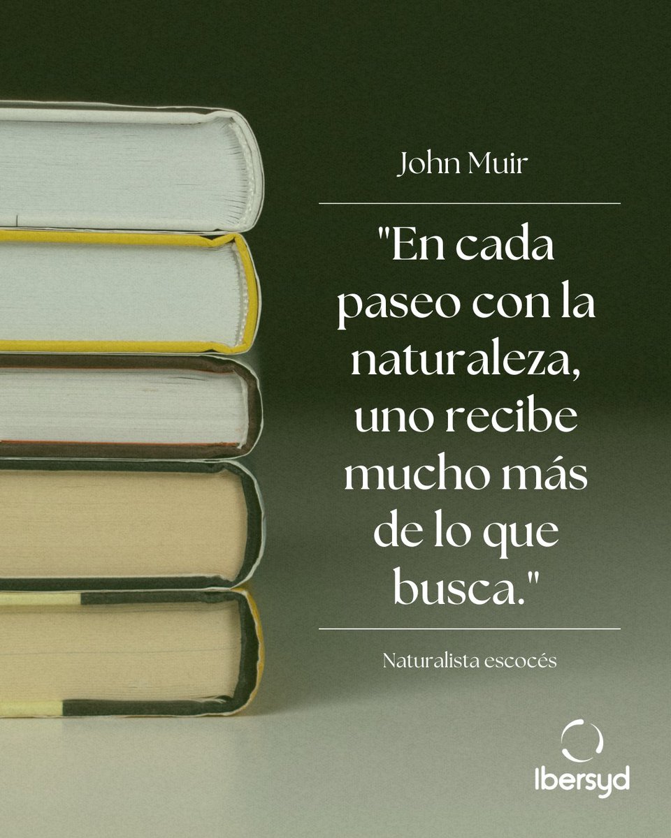 ✍ 𝐅𝐫𝐚𝐬𝐞 𝐝𝐞 𝐥𝐚 𝐬𝐞𝐦𝐚𝐧𝐚 ✍

📜 "En cada paseo con la naturaleza, uno recibe mucho más de lo que busca."

👴🏻 𝑱𝒐𝒉𝒏 𝑴𝒖𝒊𝒓