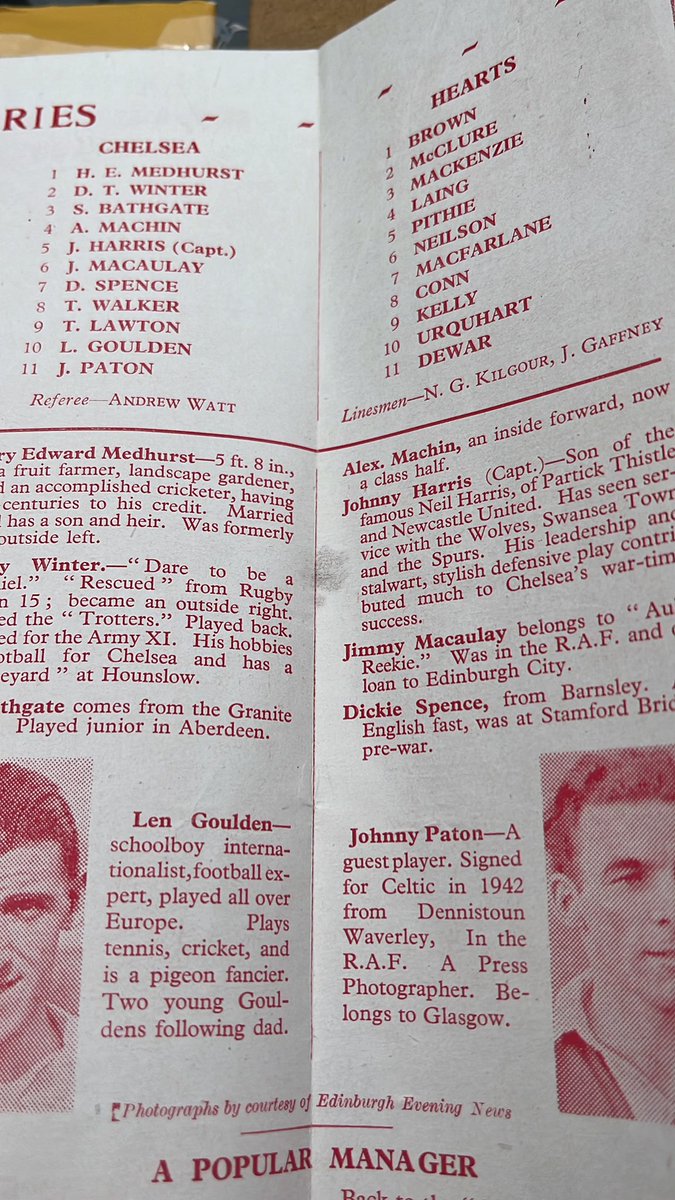 football memorabilia (@collectfootball) on Twitter photo Latest acquisition Hearts v Chelsea 21st April 1047 football programme <a href="/cfcpep/">Pep M ⭐⭐</a> <a href="/CFC_Graves_Soc/">Chelsea Graves Society</a> <a href="/StamfordBridge/">Stamford Bridge</a> <a href="/JamTarts/">Heart of Midlothian FC</a> #chelsea #HeartsFC <a href="/FootballFairs/">Scottish Football Programme & Memorabilia Fairs</a> Latest acquisition Hearts v Chelsea 21st April 1047 football programme <a href="/cfcpep/">Pep M ⭐⭐</a> <a href="/CFC_Graves_Soc/">Chelsea Graves Society</a> <a href="/StamfordBridge/">Stamford Bridge</a> <a href="/JamTarts/">Heart of Midlothian FC</a> #chelsea #HeartsFC <a href="/FootballFairs/">Scottish Football Programme & Memorabilia Fairs</a>