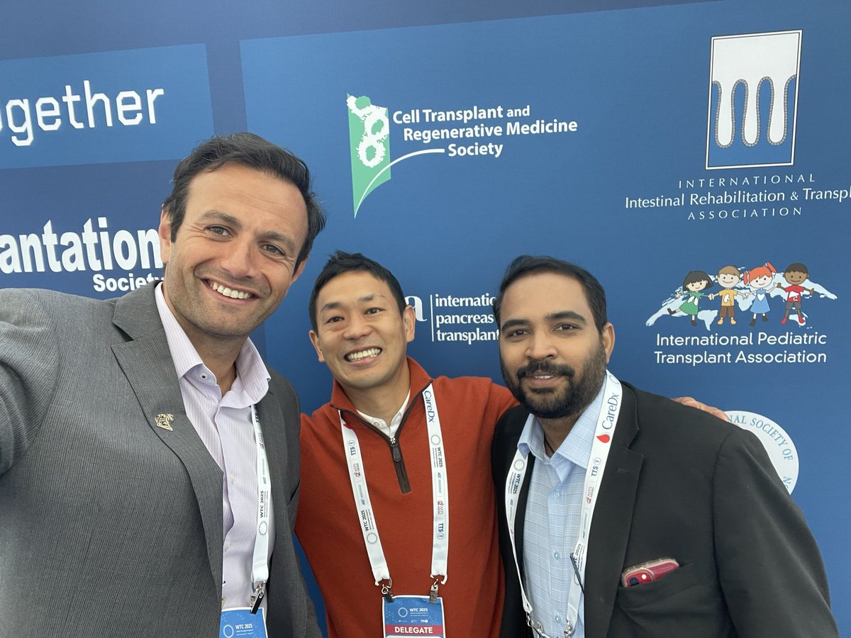 10 years ago, we began our transplant fellowship together <a href="/ClevelandClinic/">Cleveland Clinic</a>. 3 physicians from Egypt, Japan, and India. Today, we reunite at the #WTC25 as colleagues from <a href="/CleClinicUro/">Cleveland Clinic Urology</a> , <a href="/StanfordHealth/">Stanford Health Care</a> , <a href="/OUHealth/">OU Health</a> . Proud of how far we’ve come. 
<a href="/ASTSChimera/">ASTS</a>